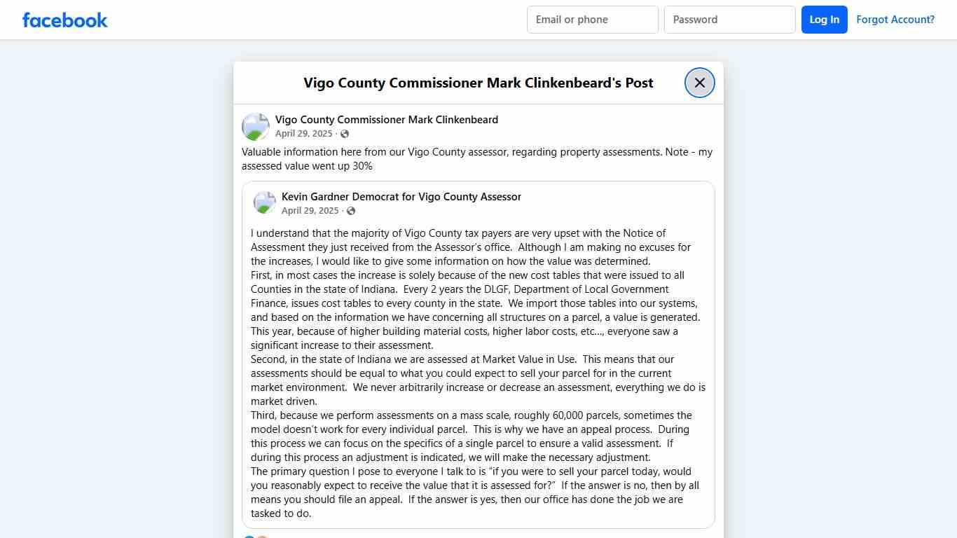 Valuable... - Vigo County Commissioner Mark Clinkenbeard Facebook