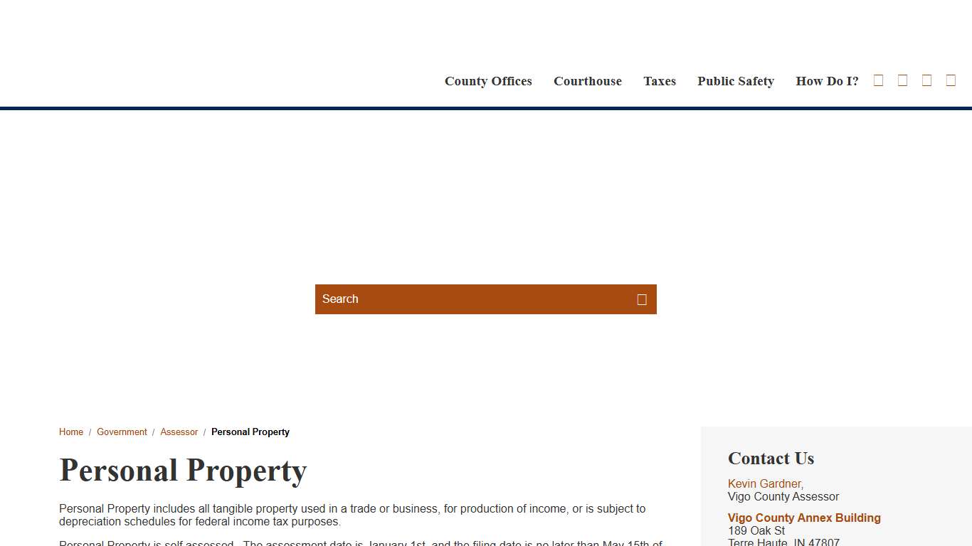 Personal Property / Vigo County, Indiana