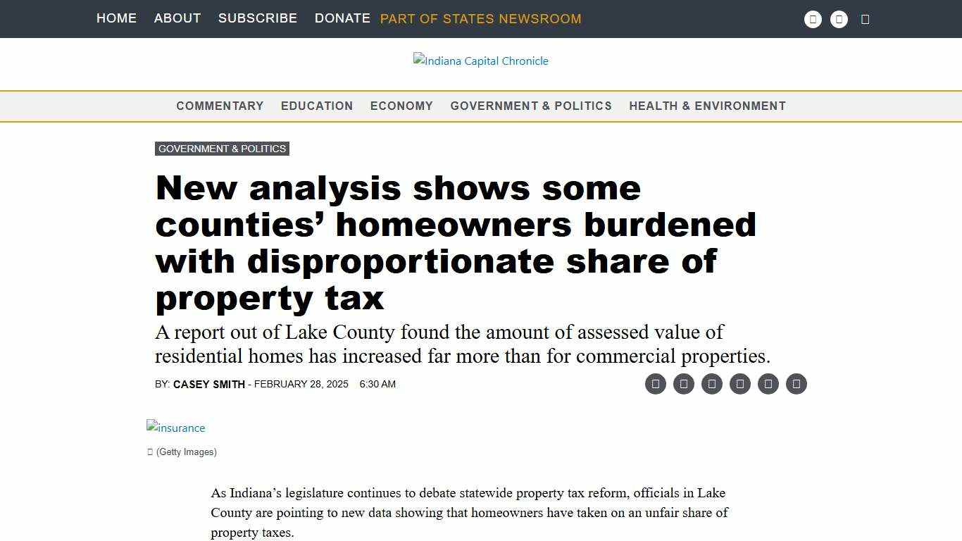 New analysis shows some counties' homeowners burdened with disproportionate share of property tax • Indiana Capital Chronicle